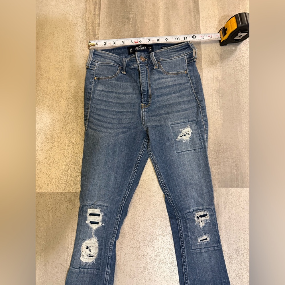 Hollister Blue Skinny Jeans with Distressed Style - Picture 5 of 8